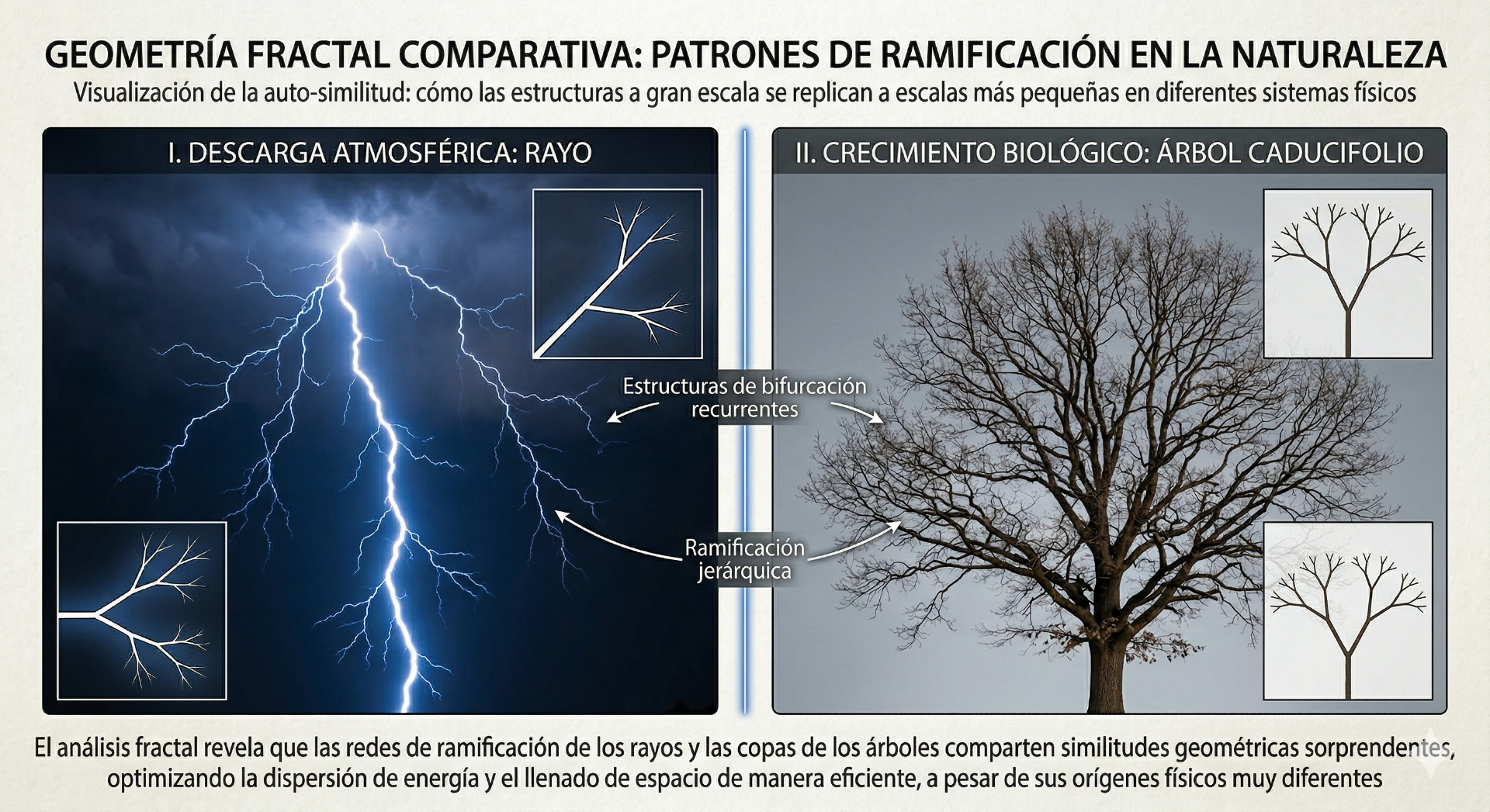 Fractales: Observe los patrones del rayo y el árbol