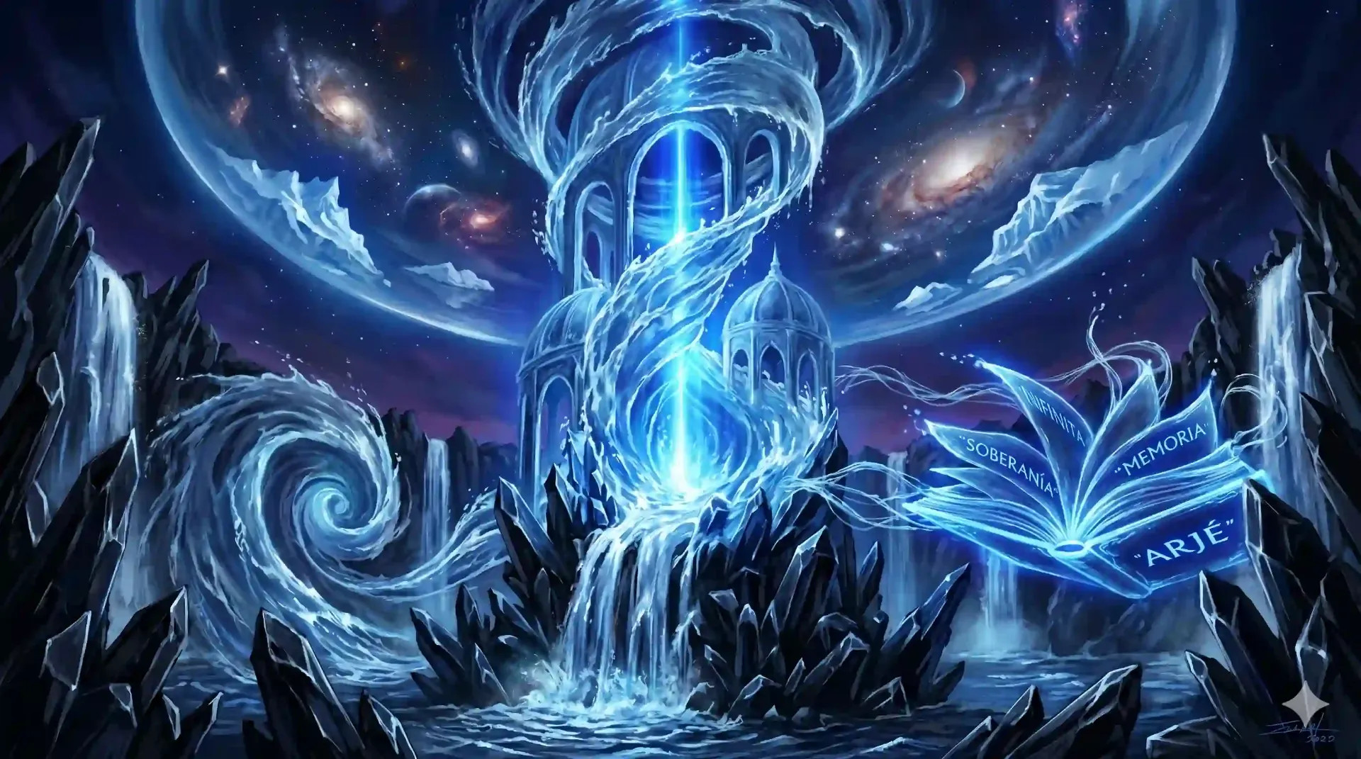 Representación visual del trono del agua